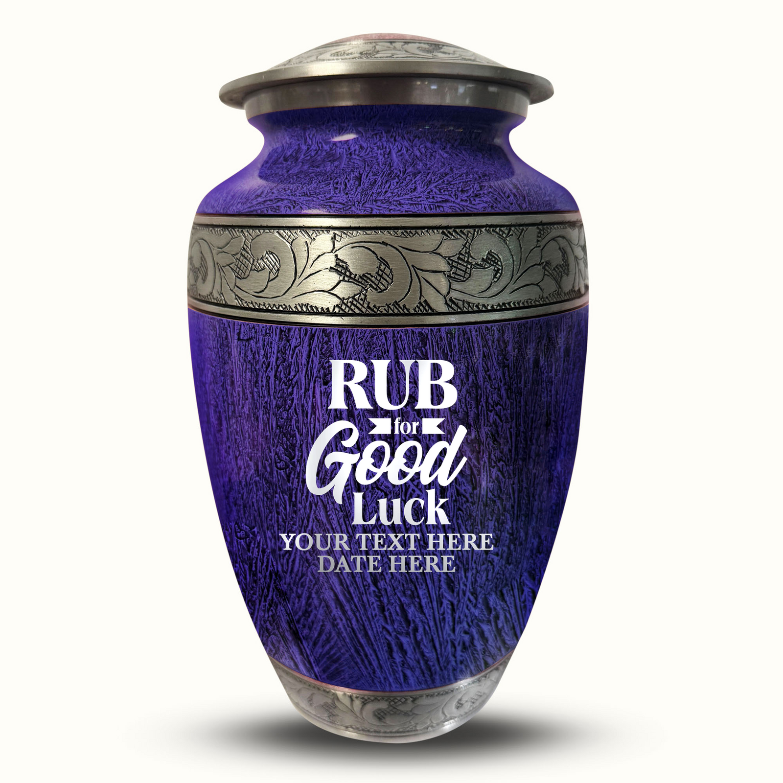 Custom Aluminum Human Urn - Elevate Collection - Just Funny Design - Distressed Finish - 200 Cubic Inch
