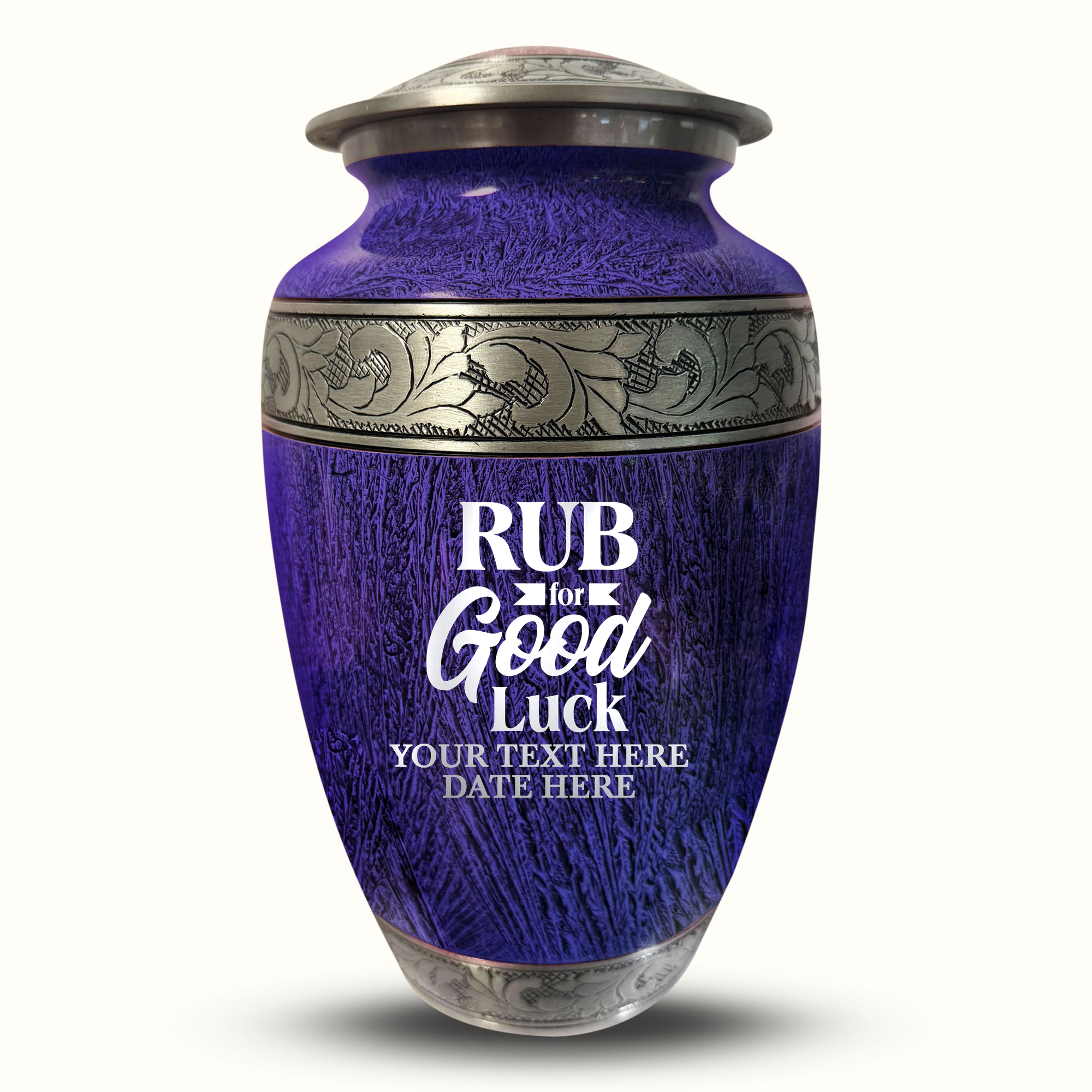 Custom Large Cremation Urn for Human Ashes - Elevate Collection - Just Funny Design - Distressed Finish - 200 Cubic Inch