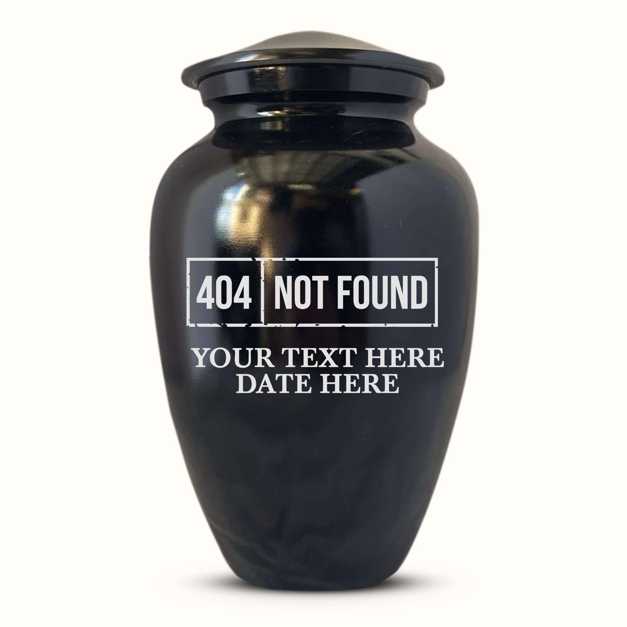 Polished Black Aluminum Human Cremation Urn - 200 Cubic Inch | Tech Humor