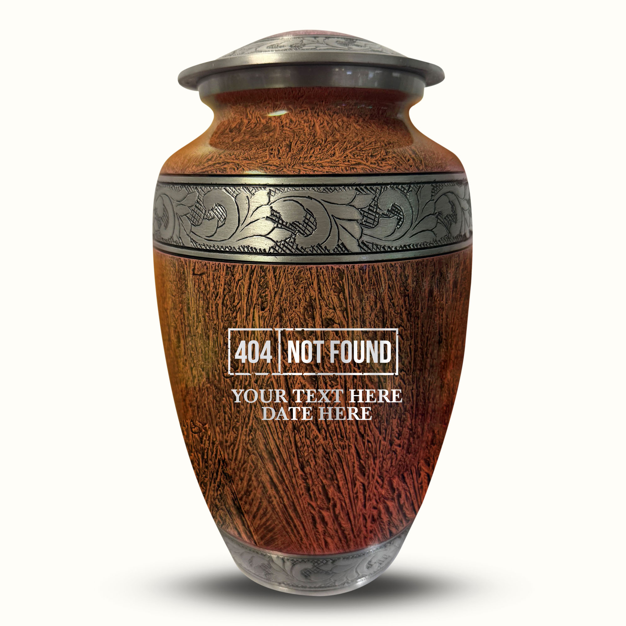 Custom Large Cremation Urn for Human Ashes - Elevate Collection - Funny Tech Design - Distressed Finish - 200 Cubic Inch