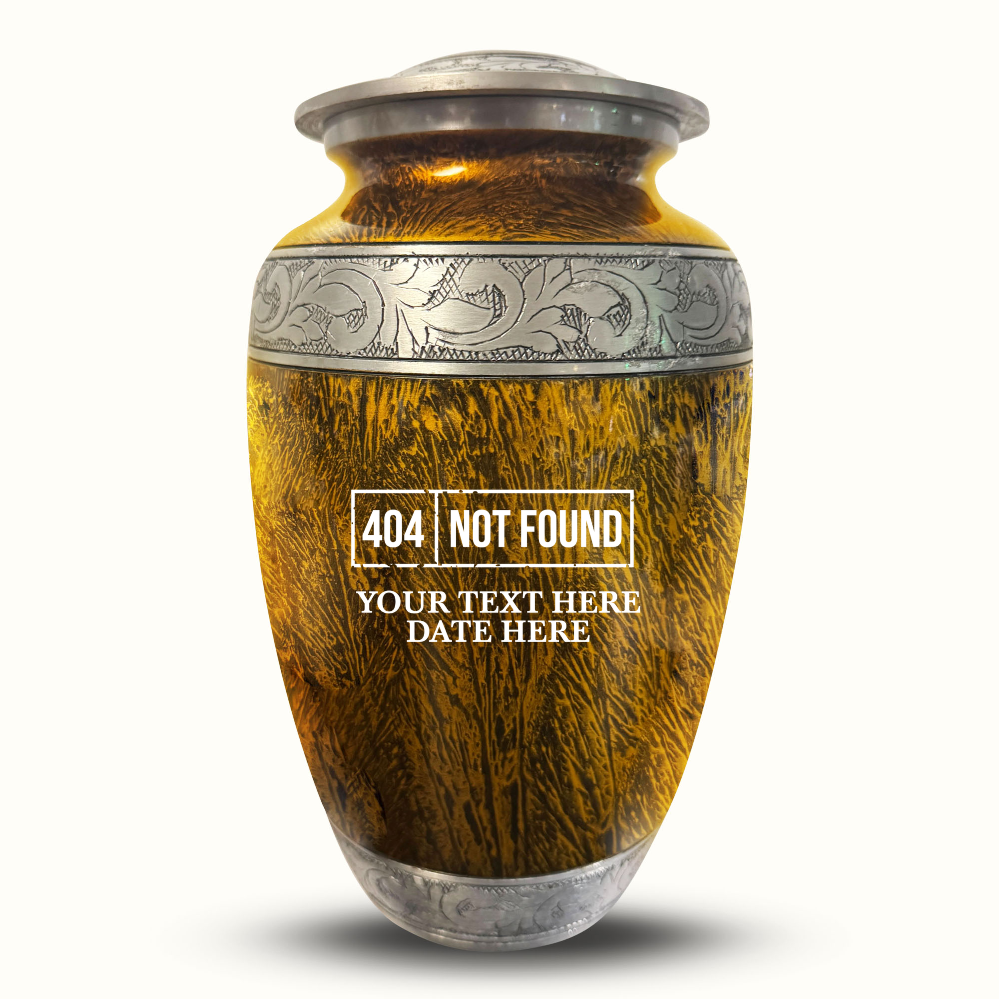 Custom Large Cremation Urn for Human Ashes - Elevate Collection - Funny Tech Design - Distressed Finish - 200 Cubic Inch