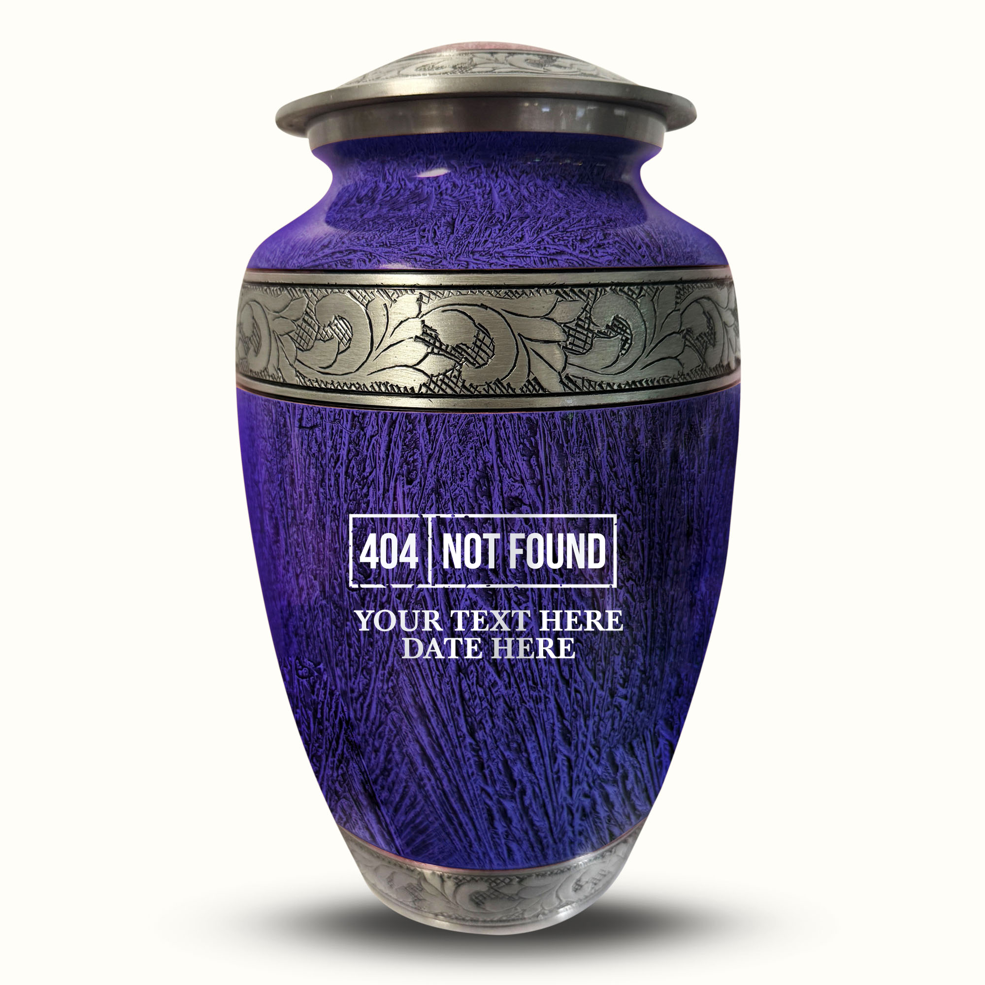 Custom Large Cremation Urn for Human Ashes - Elevate Collection - Funny Tech Design - Distressed Finish - 200 Cubic Inch