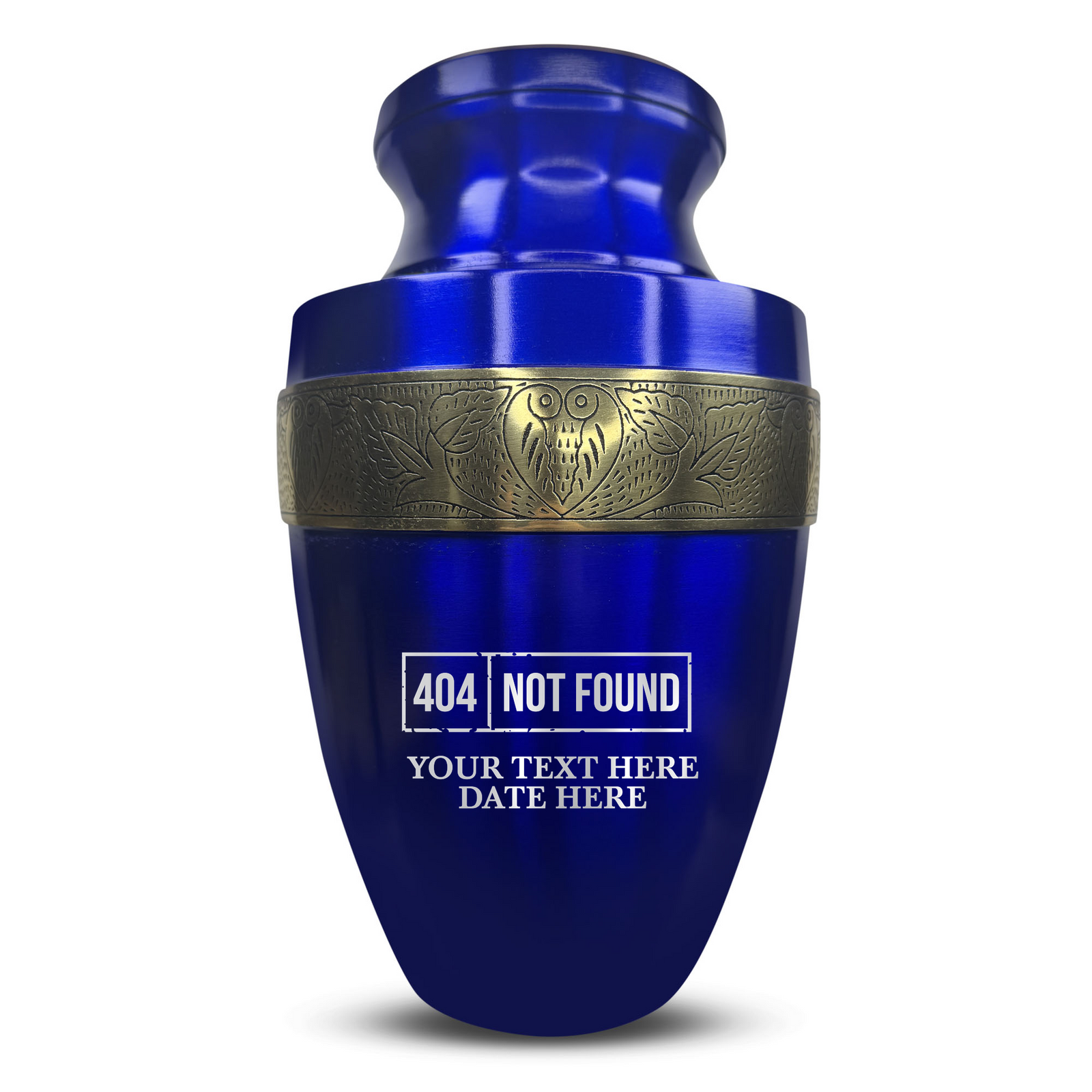 Custom Aluminum Human Urn - Funny Tech Design - Elite Collection with Gold Inlay - 200 Cubic Inch