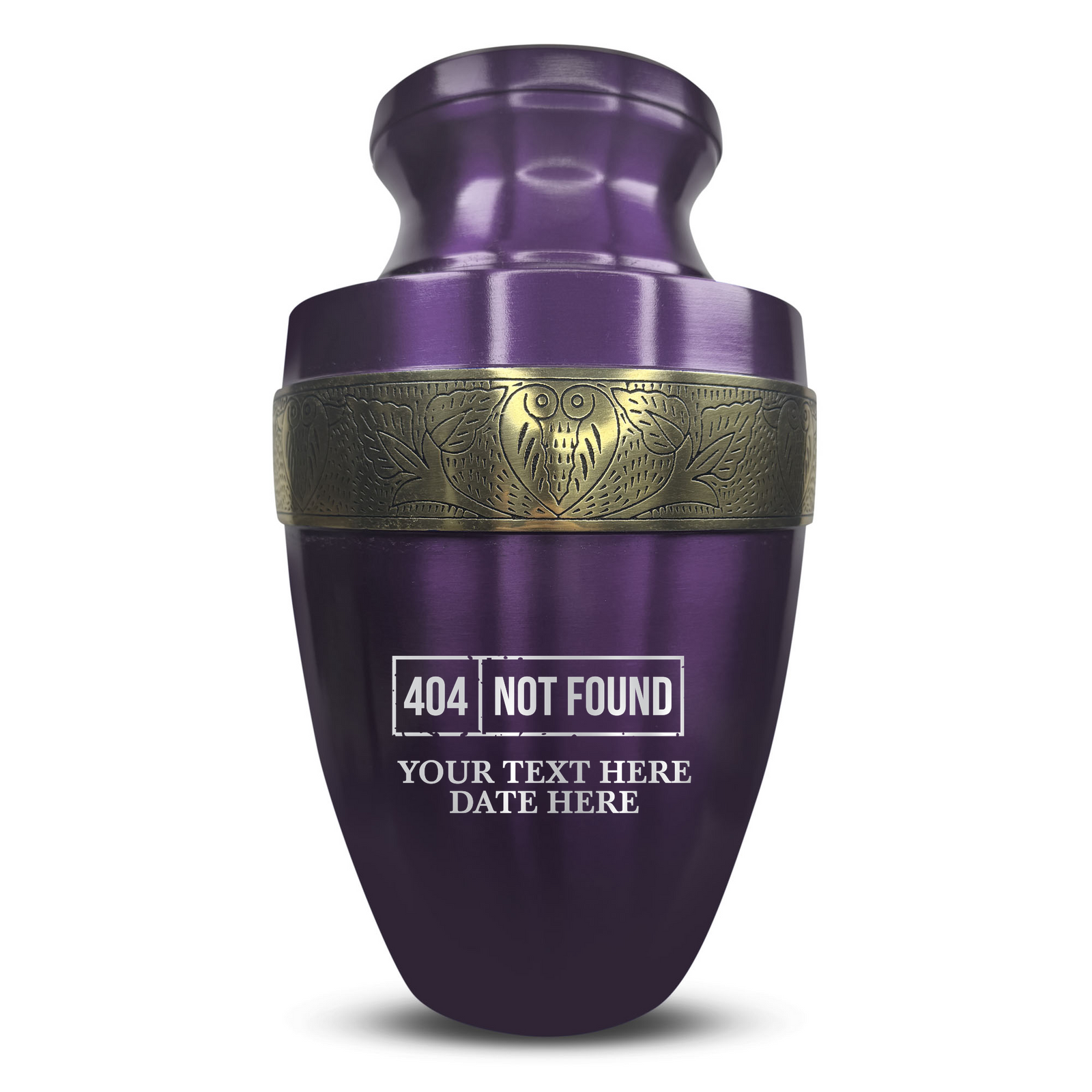 Custom Aluminum Human Urn - Funny Tech Design - Elite Collection with Gold Inlay - 200 Cubic Inch