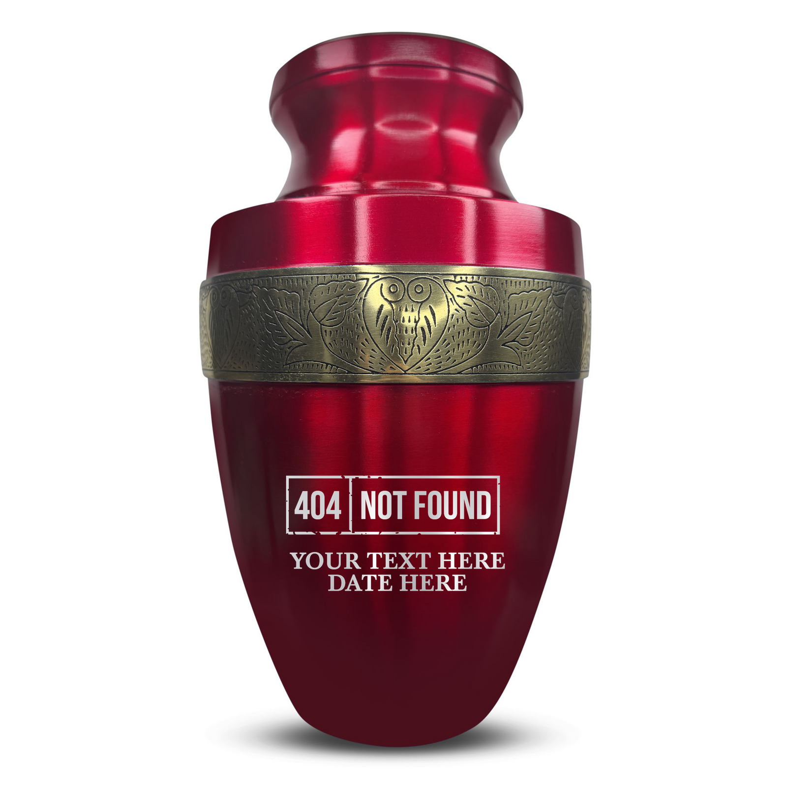 Custom Aluminum Human Urn - Funny Tech Design - Elite Collection with Gold Inlay - 200 Cubic Inch