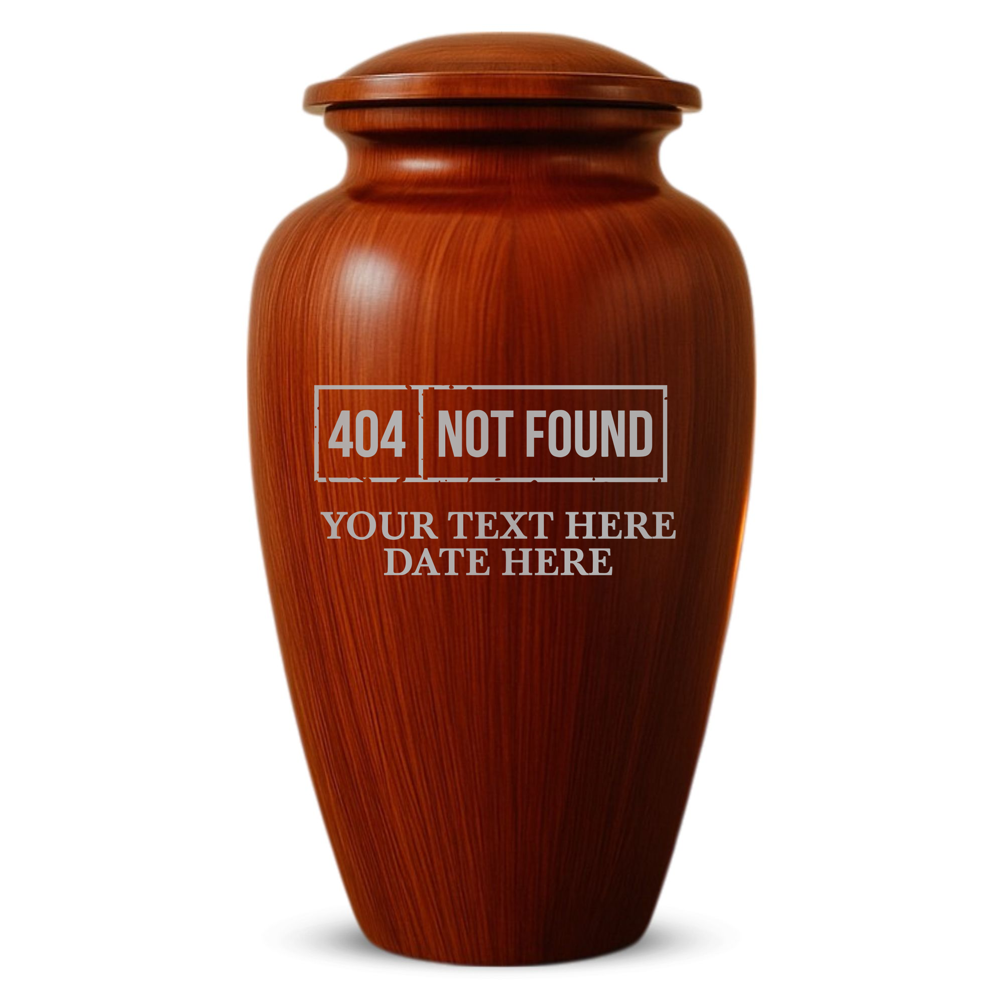 Human Cremation Urn - 200 Cubic Inch - Ingrained Wood Style Finish | Tech Humor