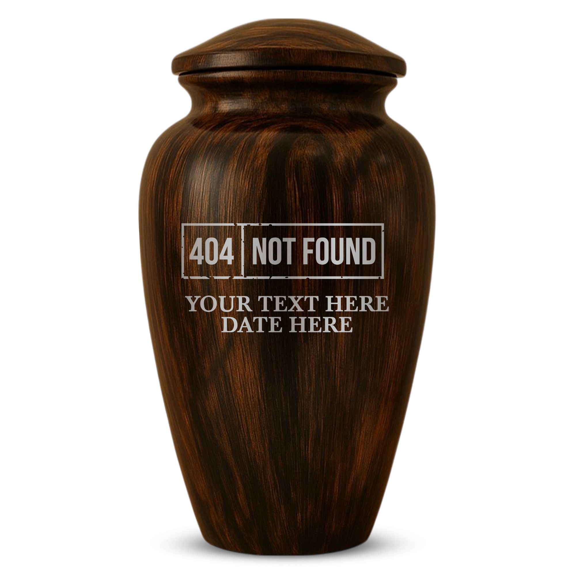 Human Cremation Urn - 200 Cubic Inch - Ingrained Wood Style Finish | Tech Humor