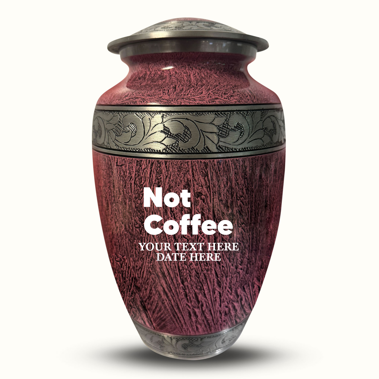 Custom Aluminum Human Urn - Elevate Collection - Just Funny Design - Distressed Finish - 200 Cubic Inch