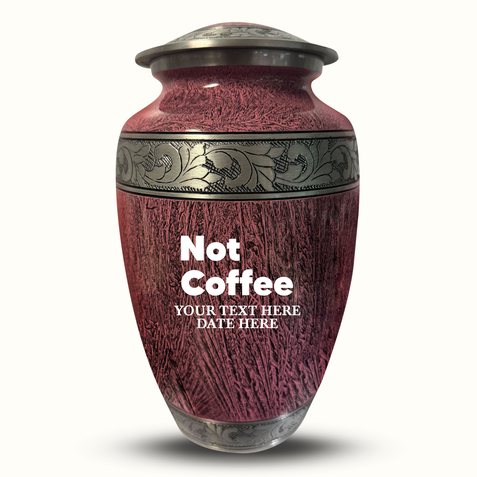 Custom Large Cremation Urn for Human Ashes - Elevate Collection - Just Funny Design - Distressed Finish - 200 Cubic Inch