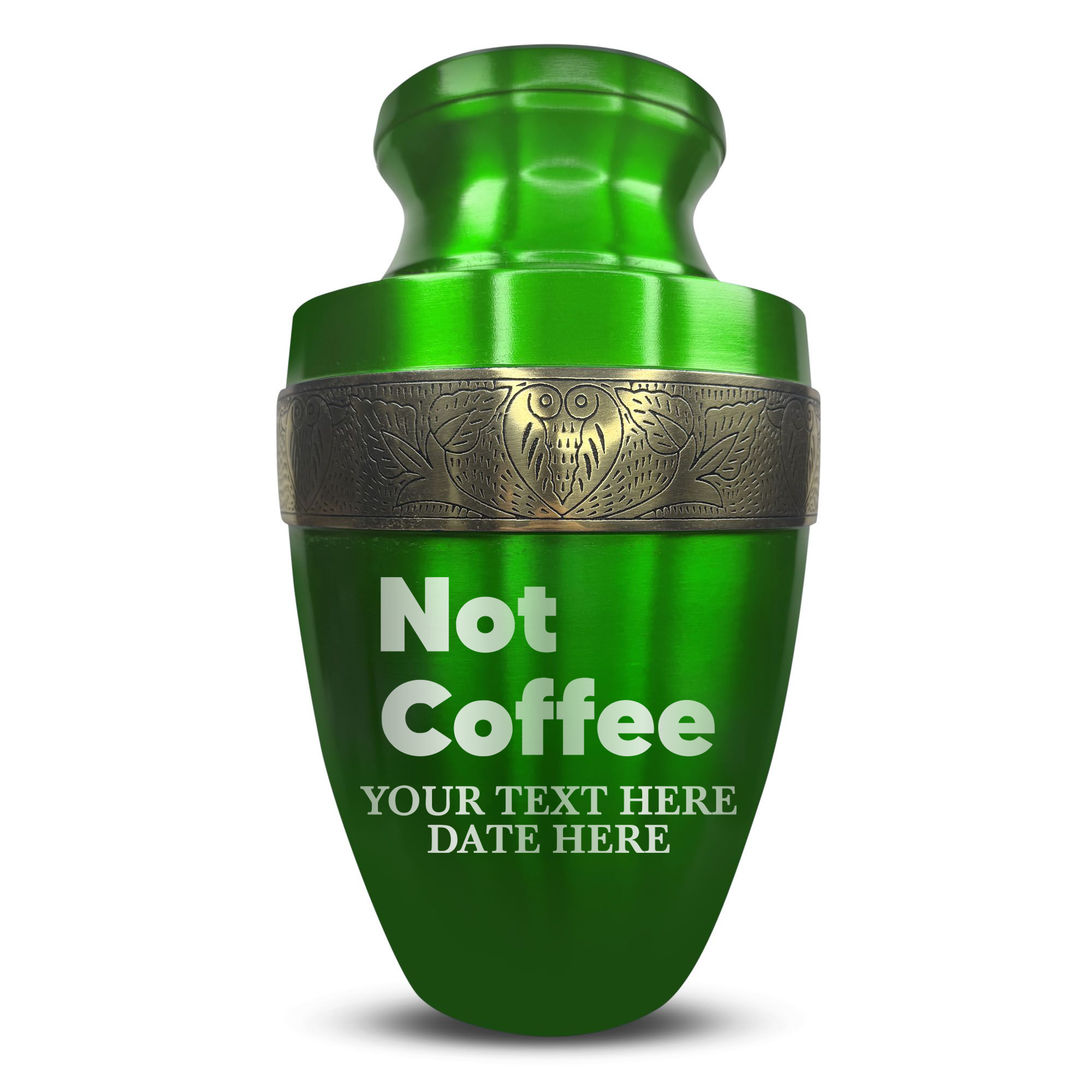 Elite Human Cremation Urn - 200 Cubic Inch - Aluminum with Gold Inlay | Just Funny Memorial