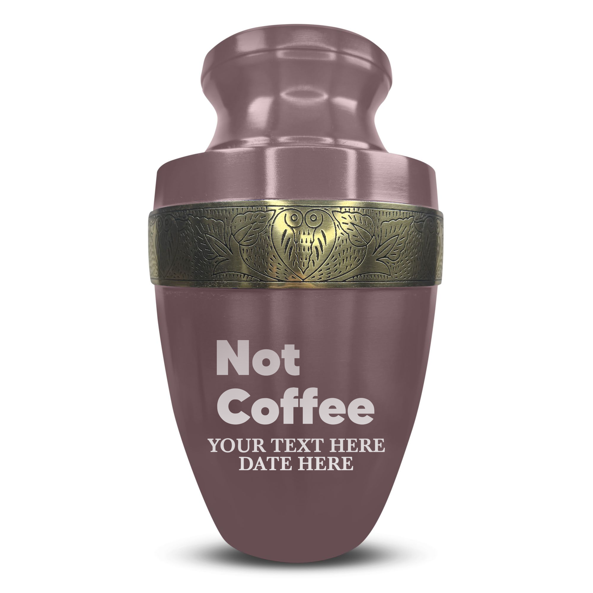 Elite Human Cremation Urn - 200 Cubic Inch - Aluminum with Gold Inlay | Just Funny Memorial