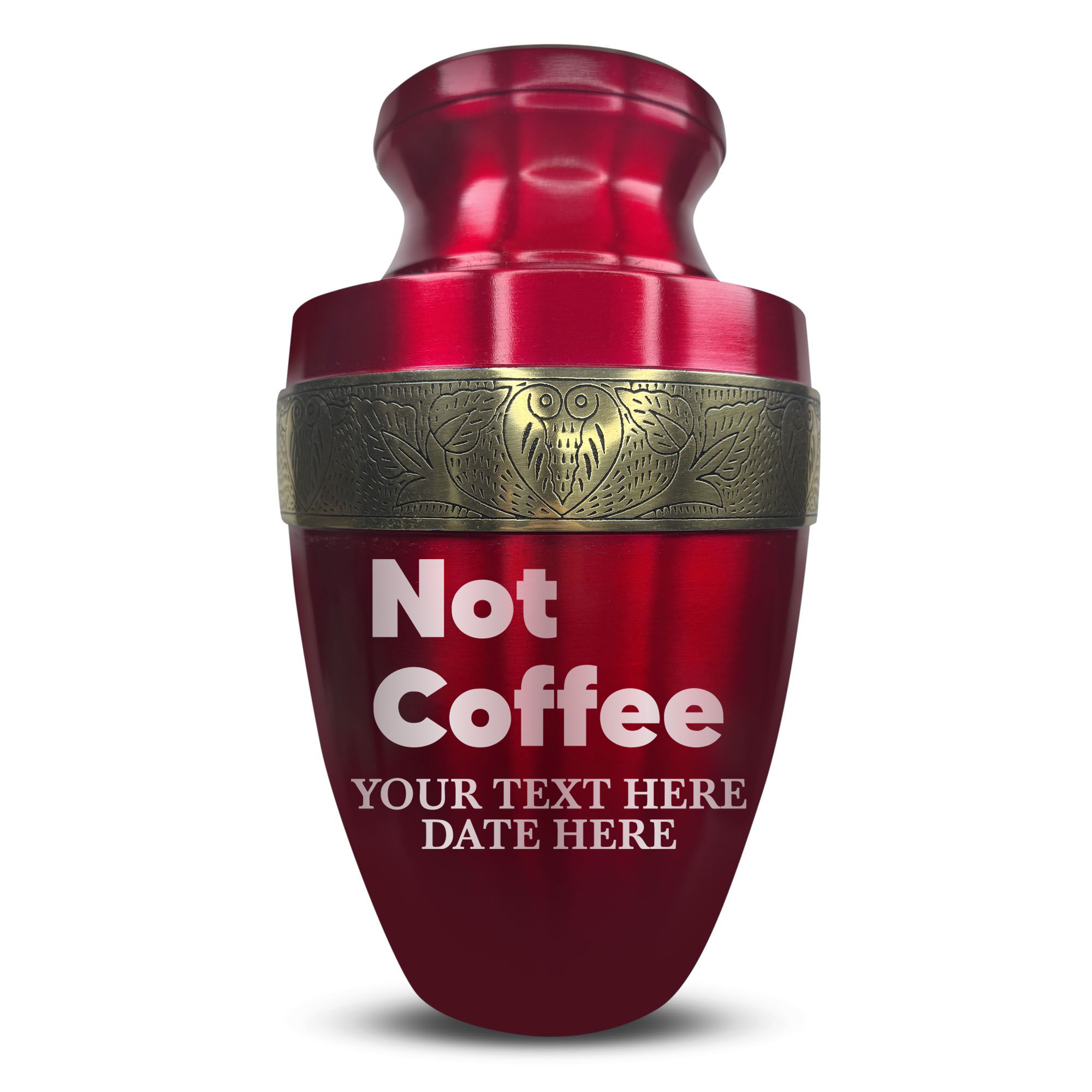 Elite Human Cremation Urn - 200 Cubic Inch - Aluminum with Gold Inlay | Just Funny Memorial