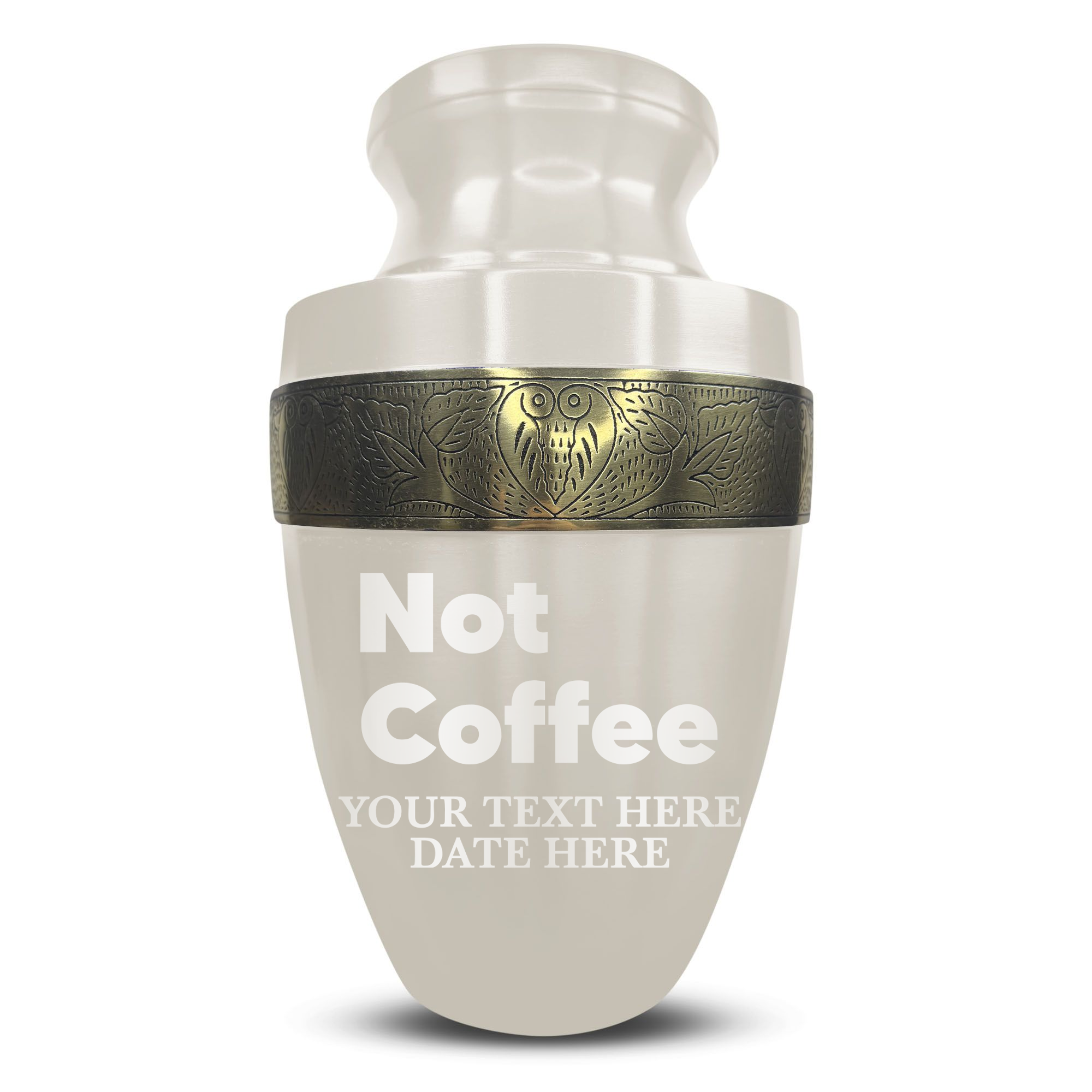 Elite Human Cremation Urn - 200 Cubic Inch - Aluminum with Gold Inlay | Just Funny Memorial