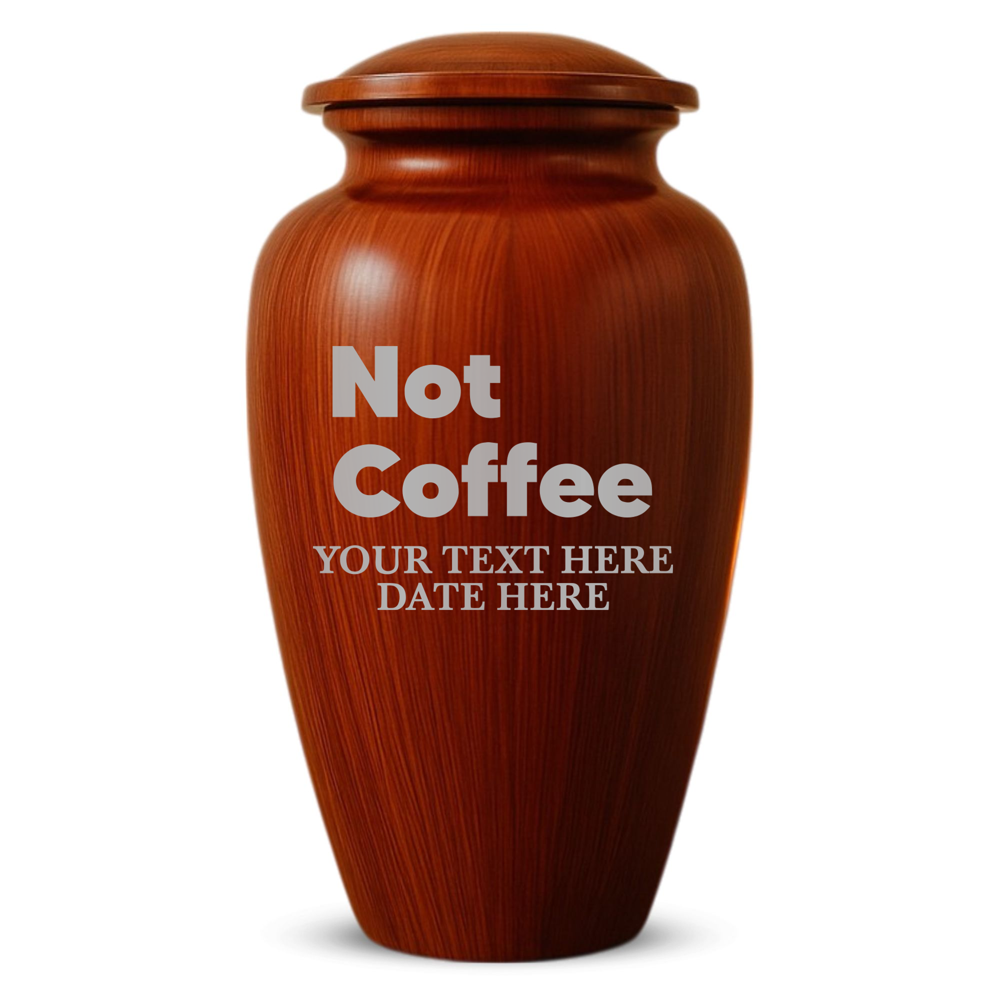 Human Cremation Urn - 200 Cubic Inch - Ingrained Wood Style Finish | Just Funny Memorial