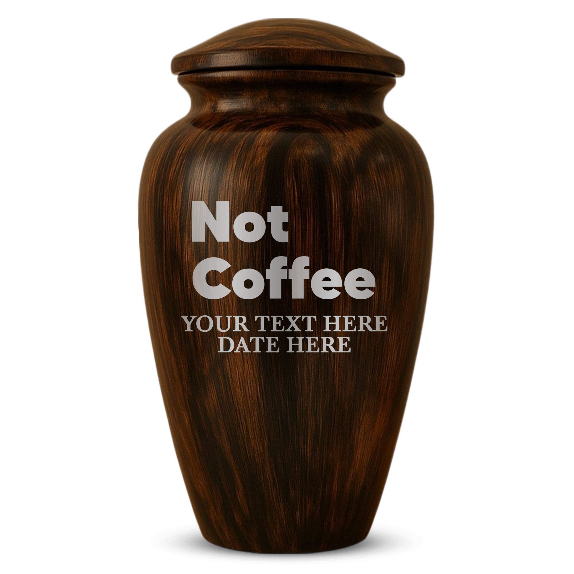 Human Cremation Urn - 200 Cubic Inch - Ingrained Wood Style Finish | Just Funny Memorial