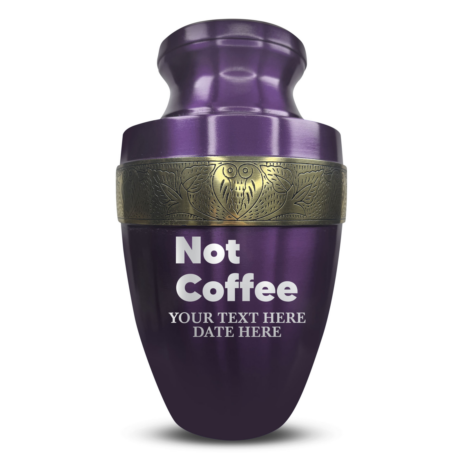 Personalized Adult Human Cremation Urn with Custom Name Date on Gold Rim Container for Ashes and Men or Women Cremains | Elite Just Funny Urn Series | 200 Lbs | Not Coffee
