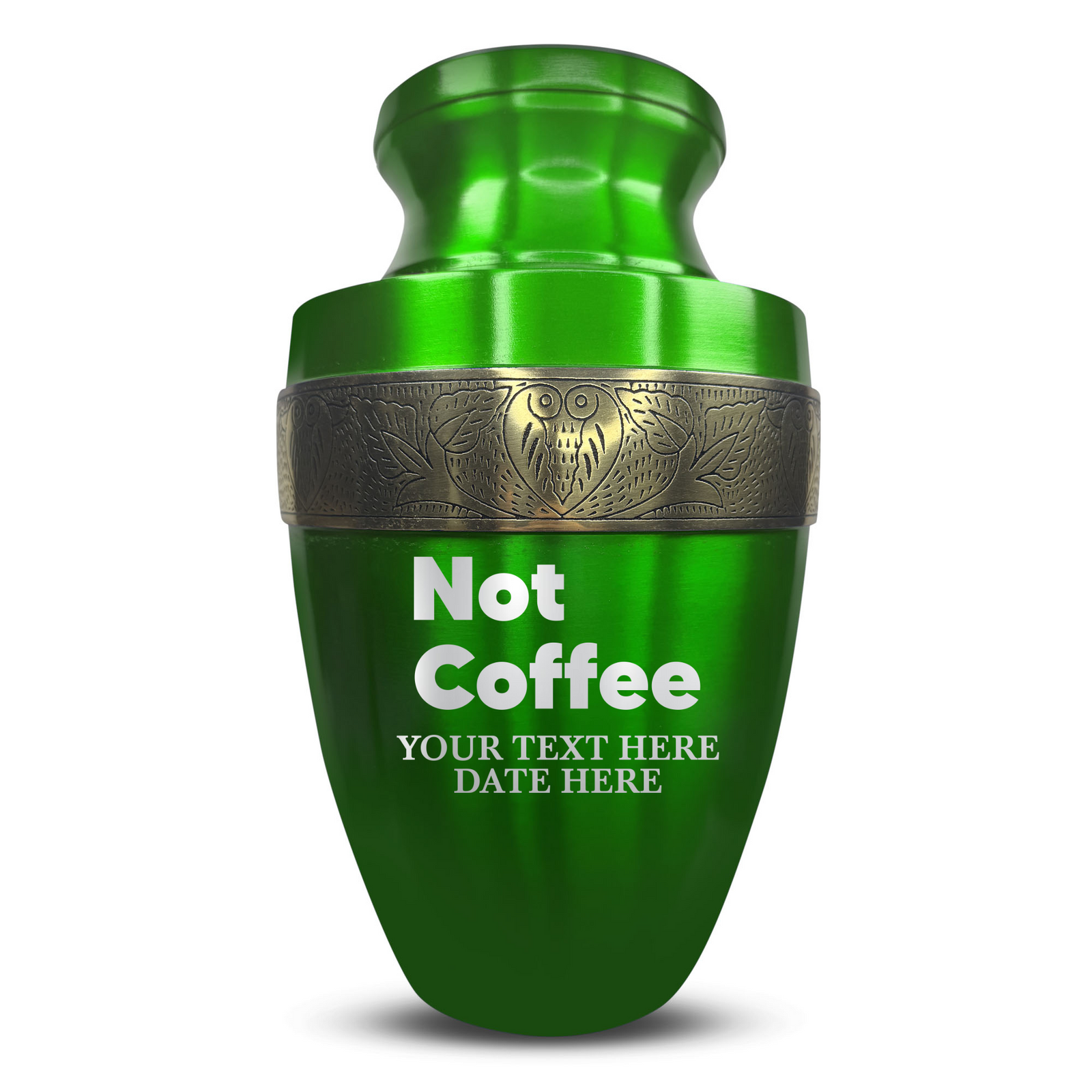 Personalized Adult Human Cremation Urn with Custom Name Date on Gold Rim Container for Ashes and Men or Women Cremains | Elite Just Funny Urn Series | 200 Lbs | Not Coffee