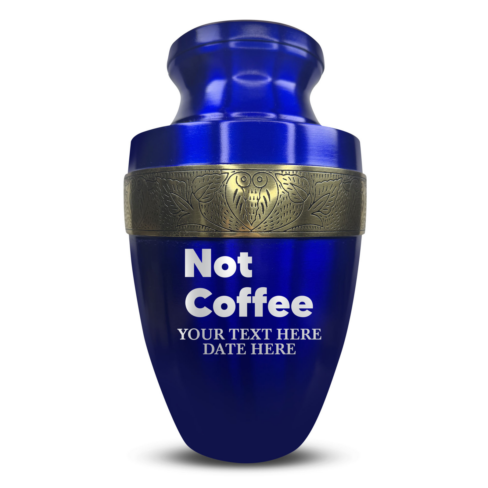 Personalized Adult Human Cremation Urn with Custom Name Date on Gold Rim Container for Ashes and Men or Women Cremains | Elite Just Funny Urn Series | 200 Lbs | Not Coffee