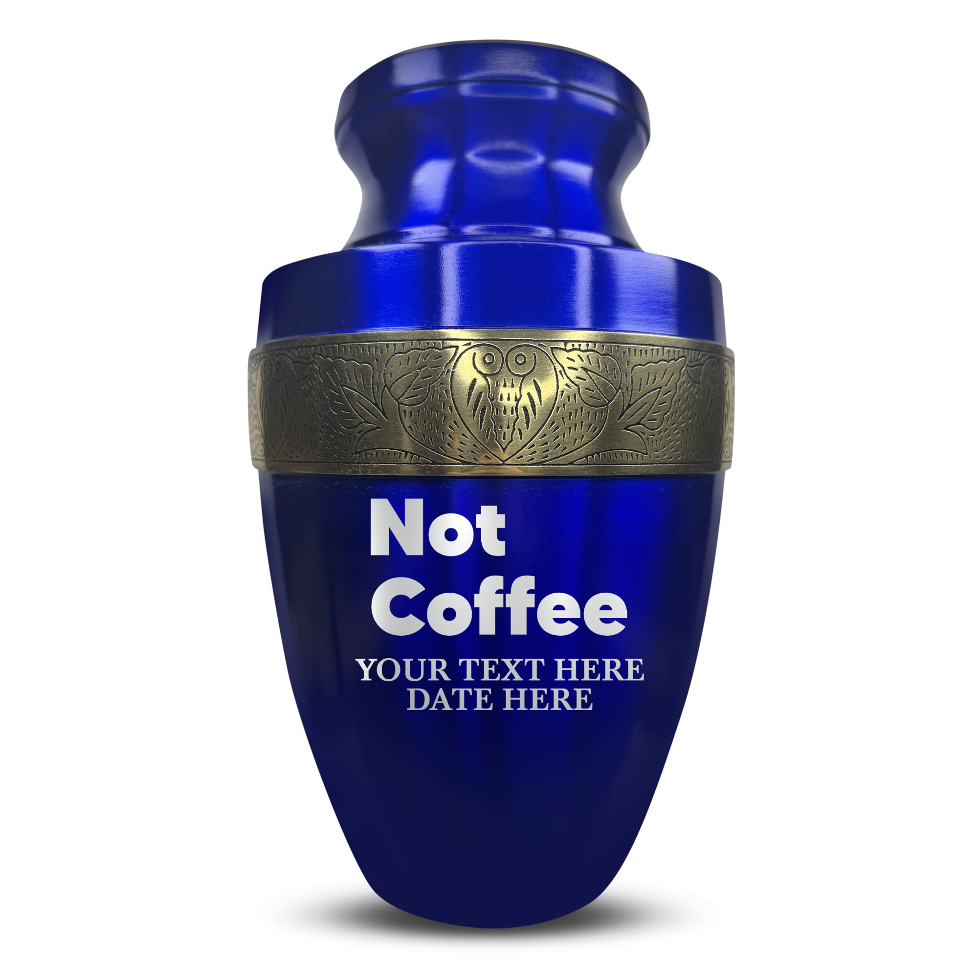 Personalized Adult Human Cremation Urn with Custom Name Date on Gold Rim Container for Ashes and Men or Women Cremains | Elite Just Funny Urn Series | 200 Lbs | Not Coffee