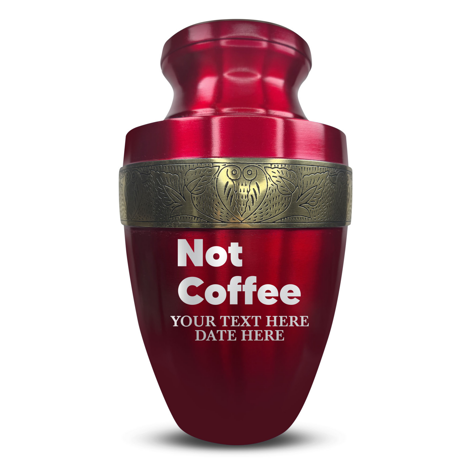 Personalized Adult Human Cremation Urn with Custom Name Date on Gold Rim Container for Ashes and Men or Women Cremains | Elite Just Funny Urn Series | 200 Lbs | Not Coffee