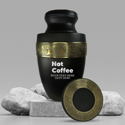 Personalized Adult Human Cremation Urn with Custom Name Date on Gold Rim Container for Ashes and Men or Women Cremains | Elite Just Funny Urn Series | 200 Lbs | Not Coffee