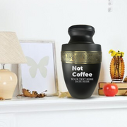 Personalized Adult Human Cremation Urn with Custom Name Date on Gold Rim Container for Ashes and Men or Women Cremains | Elite Just Funny Urn Series | 200 Lbs | Not Coffee