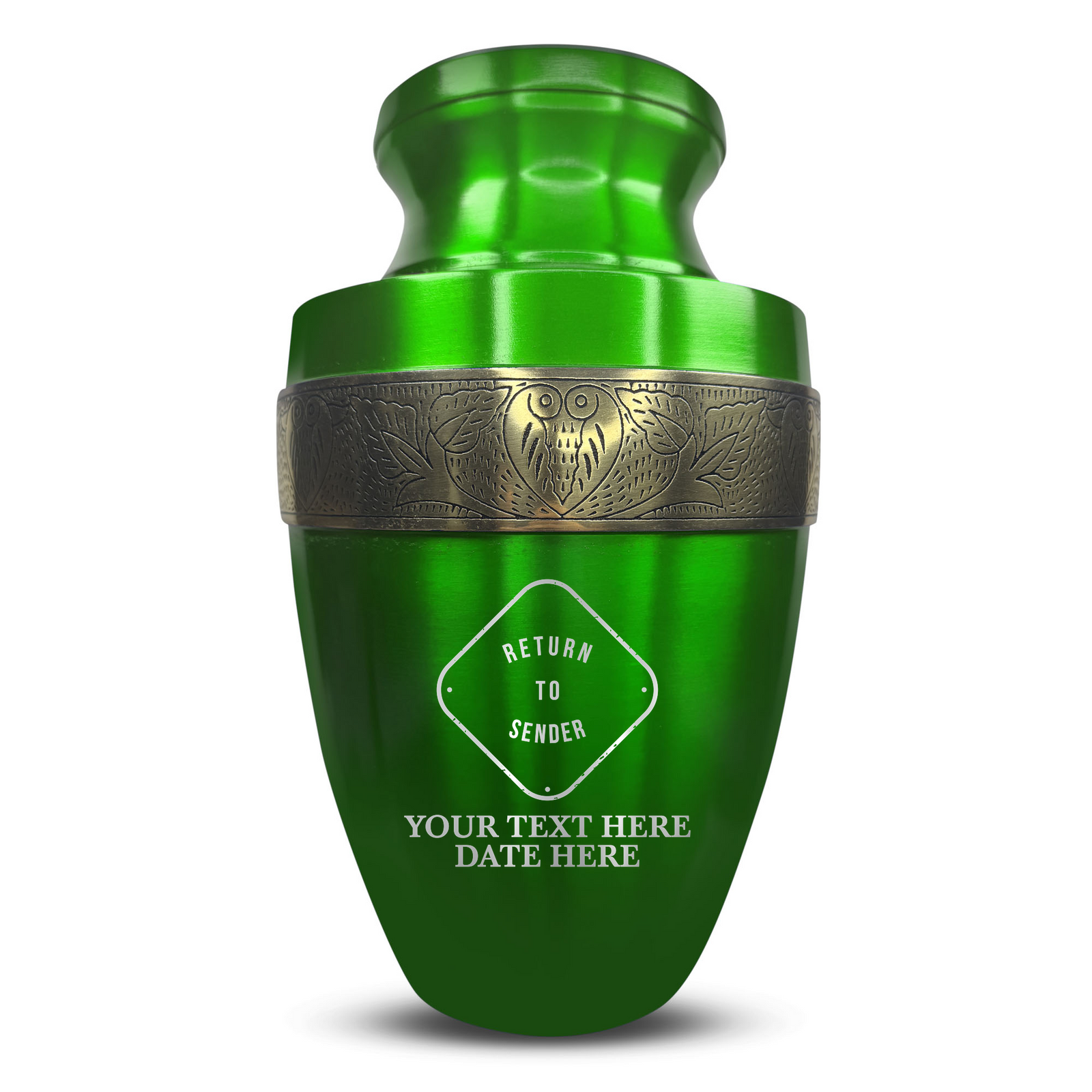 Custom Aluminum Human Urn - Funny Office Design - Elite Collection with Gold Inlay - 200 Cubic Inch