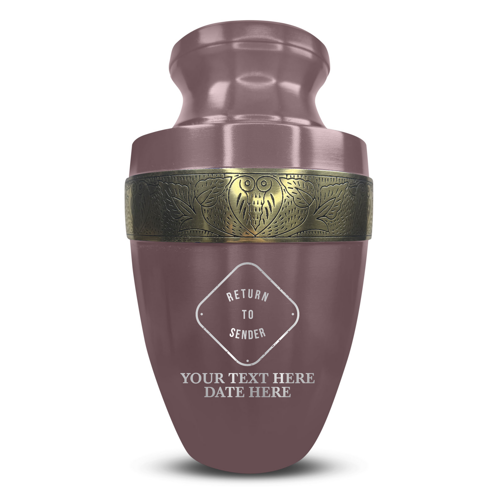 Custom Aluminum Human Urn - Funny Office Design - Elite Collection with Gold Inlay - 200 Cubic Inch