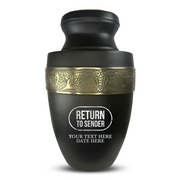 Custom Aluminum Human Urn - Funny Office Design - Elite Collection with Gold Inlay - 200 Cubic Inch