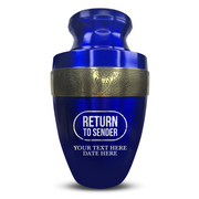 Custom Aluminum Human Urn - Funny Office Design - Elite Collection with Gold Inlay - 200 Cubic Inch
