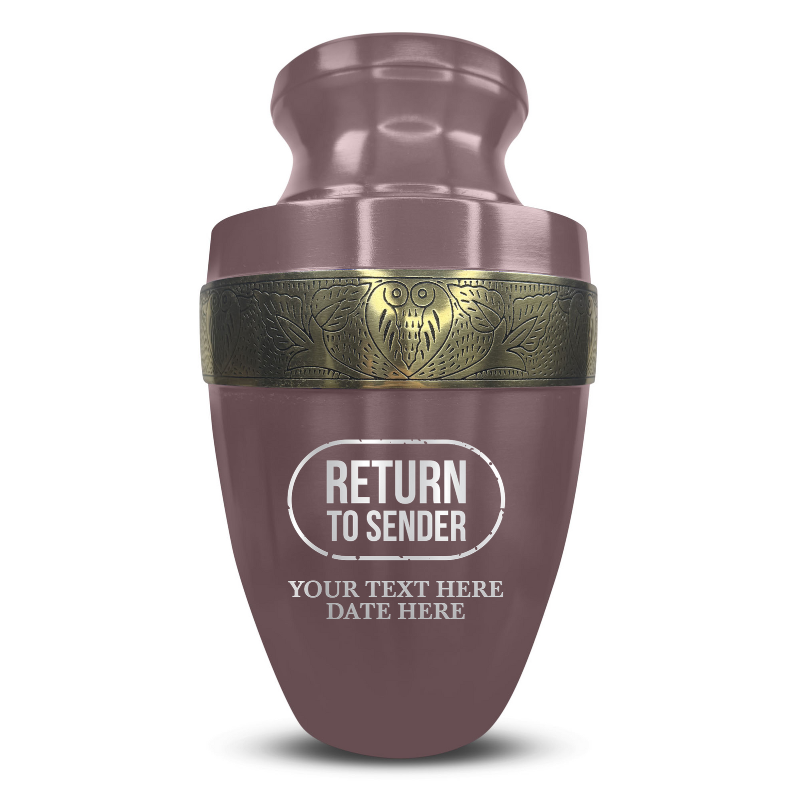 Custom Aluminum Human Urn - Funny Office Design - Elite Collection with Gold Inlay - 200 Cubic Inch