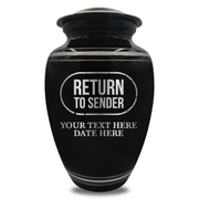Polished Aluminum with Silver Rim Human Cremation Urn - 200 Cubic Inch | Office Humor