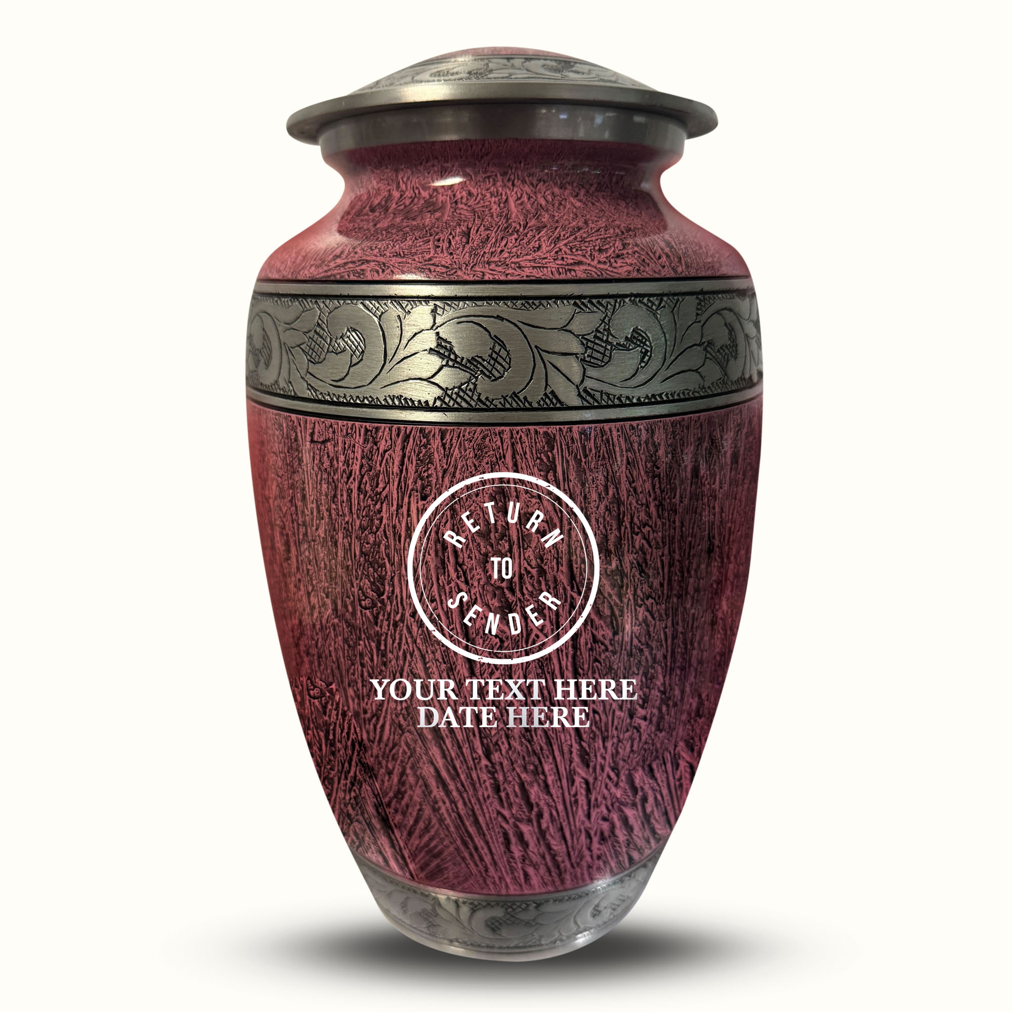 Custom Large Cremation Urn for Human Ashes - Elevate Collection - Funny Office Design - Distressed Finish - 200 Cubic Inch