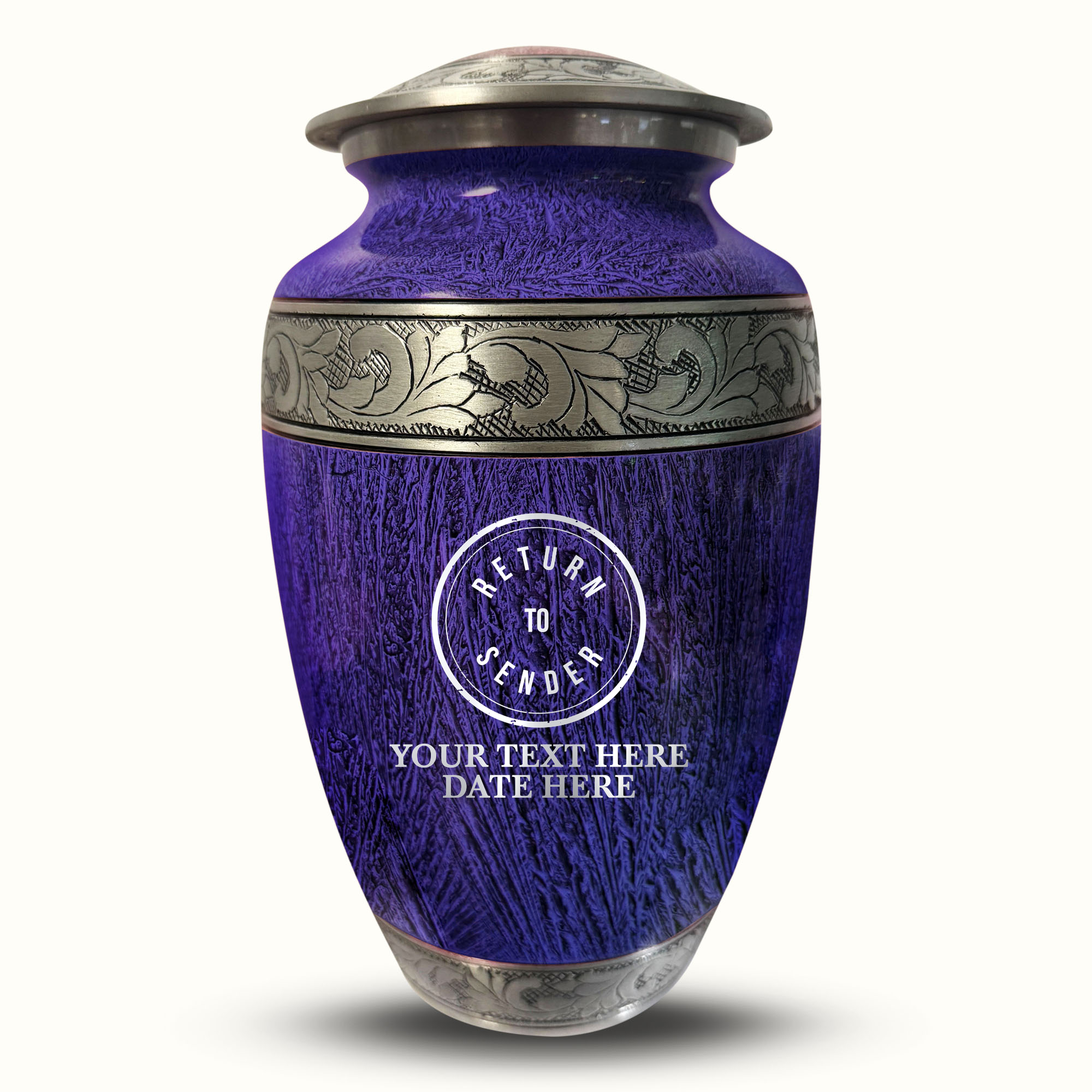 Custom Large Cremation Urn for Human Ashes - Elevate Collection - Funny Office Design - Distressed Finish - 200 Cubic Inch