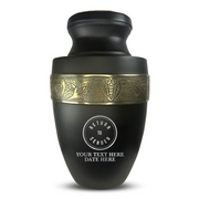 Custom Aluminum Human Urn - Funny Office Design - Elite Collection with Gold Inlay - 200 Cubic Inch