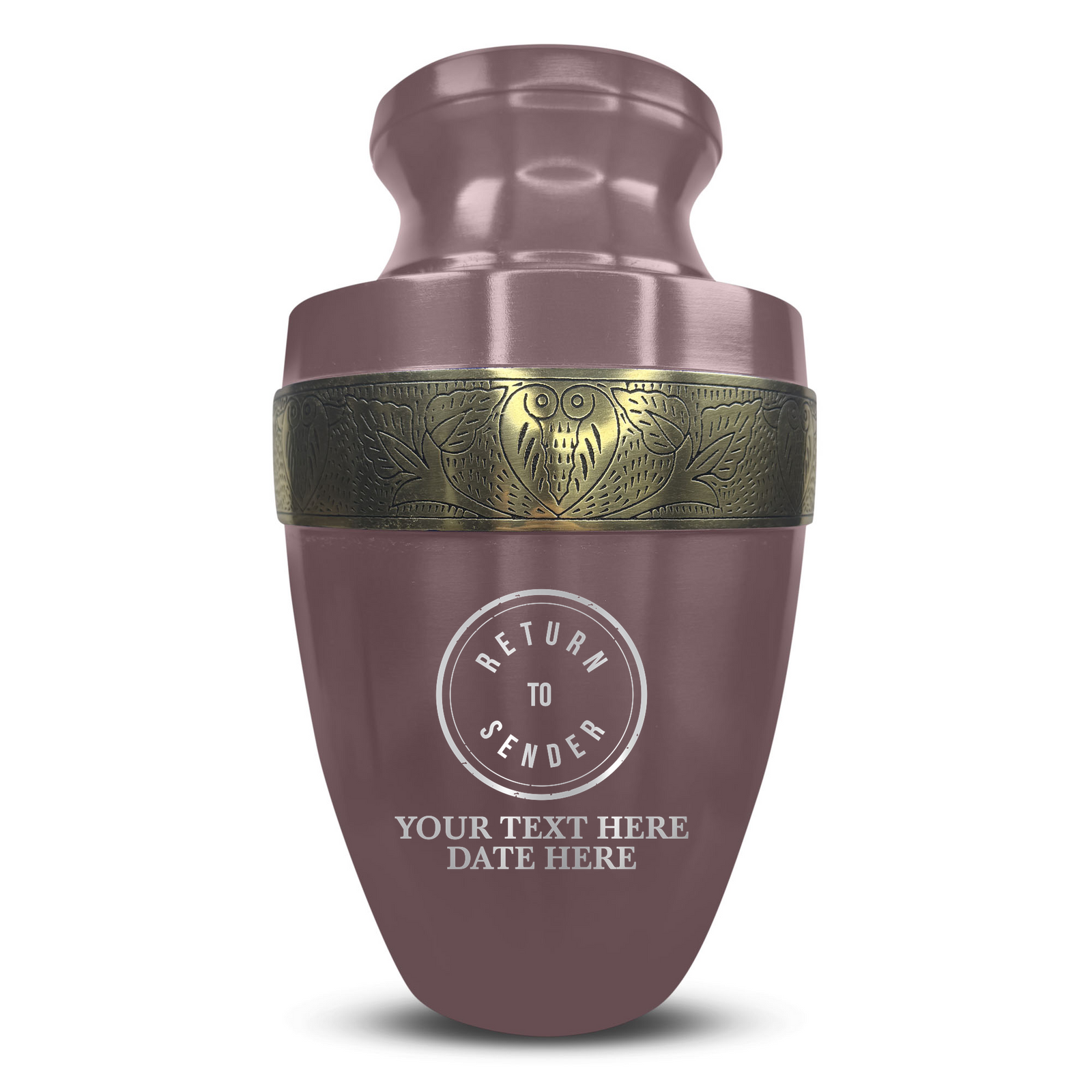 Custom Aluminum Human Urn - Funny Office Design - Elite Collection with Gold Inlay - 200 Cubic Inch