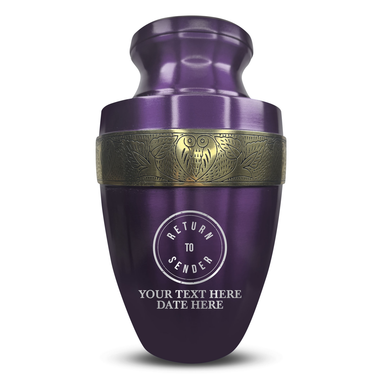 Custom Aluminum Human Urn - Funny Office Design - Elite Collection with Gold Inlay - 200 Cubic Inch
