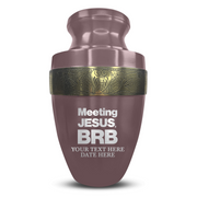 Custom Aluminum Human Urn - Funny Religious Design - Elite Collection with Gold Inlay - 200 Cubic Inch
