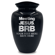 Polished Extra Large Human Cremation Urn 350 Cubic Inch - Engraved Aluminum | Christian Humor
