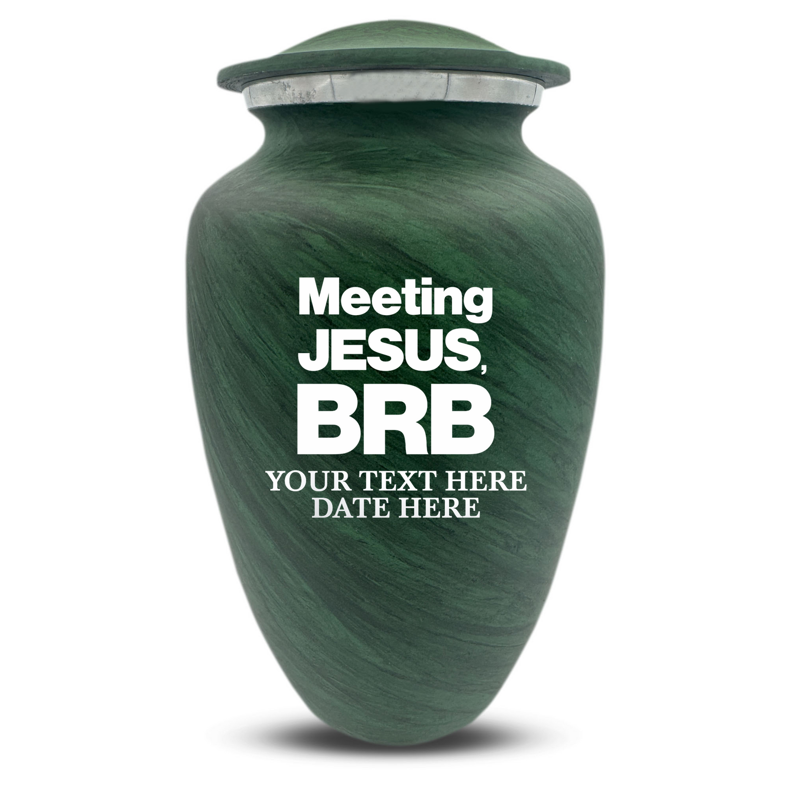 Custom Human Urns - Soft Whisper Collection - Funny Religious Design - Distressed Finish - 200 Cubic Inch