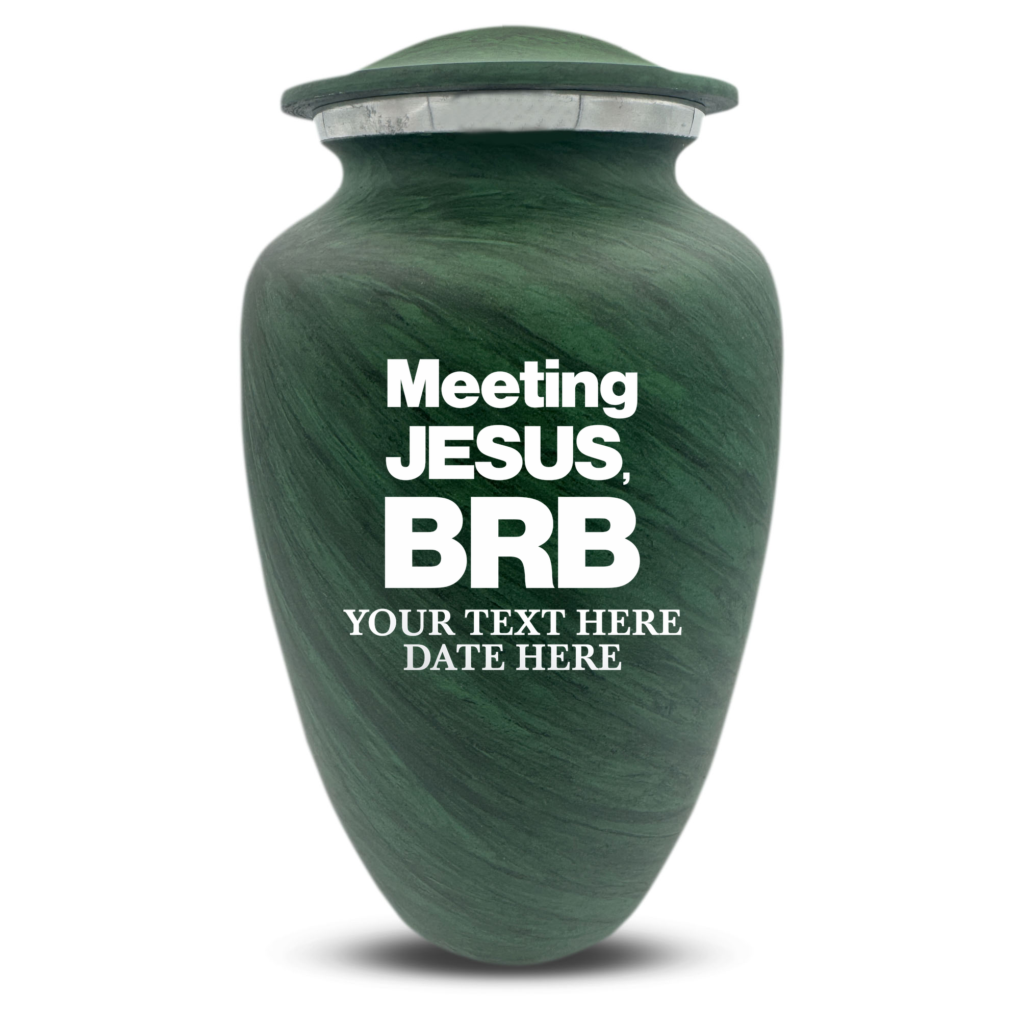 Custom Large Cremation Urn for Human Ashes - Soft Whisper Collection - Funny Religious Design - Distressed Finish - 200 Cubic Inch