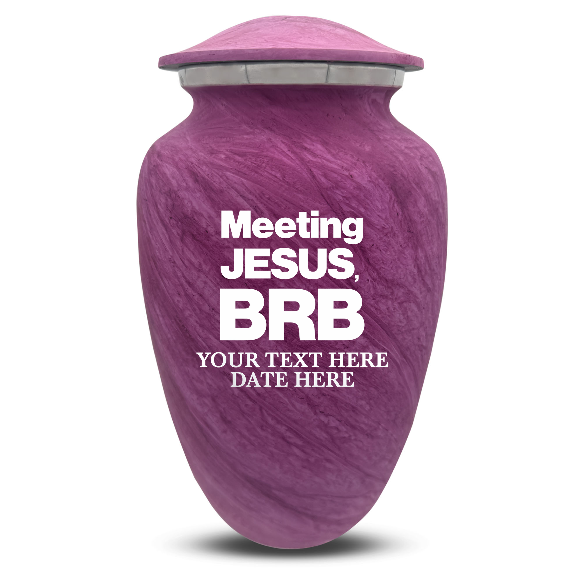 Custom Large Cremation Urn for Human Ashes - Soft Whisper Collection - Funny Religious Design - Distressed Finish - 200 Cubic Inch