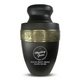 Elite Human Cremation Urn – 200 Cubic Inch – Aluminum with Gold Inlay | Christian Humor