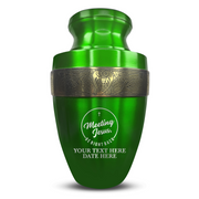 Custom Aluminum Human Urn - Funny Religious Design - Elite Collection with Gold Inlay - 200 Cubic Inch