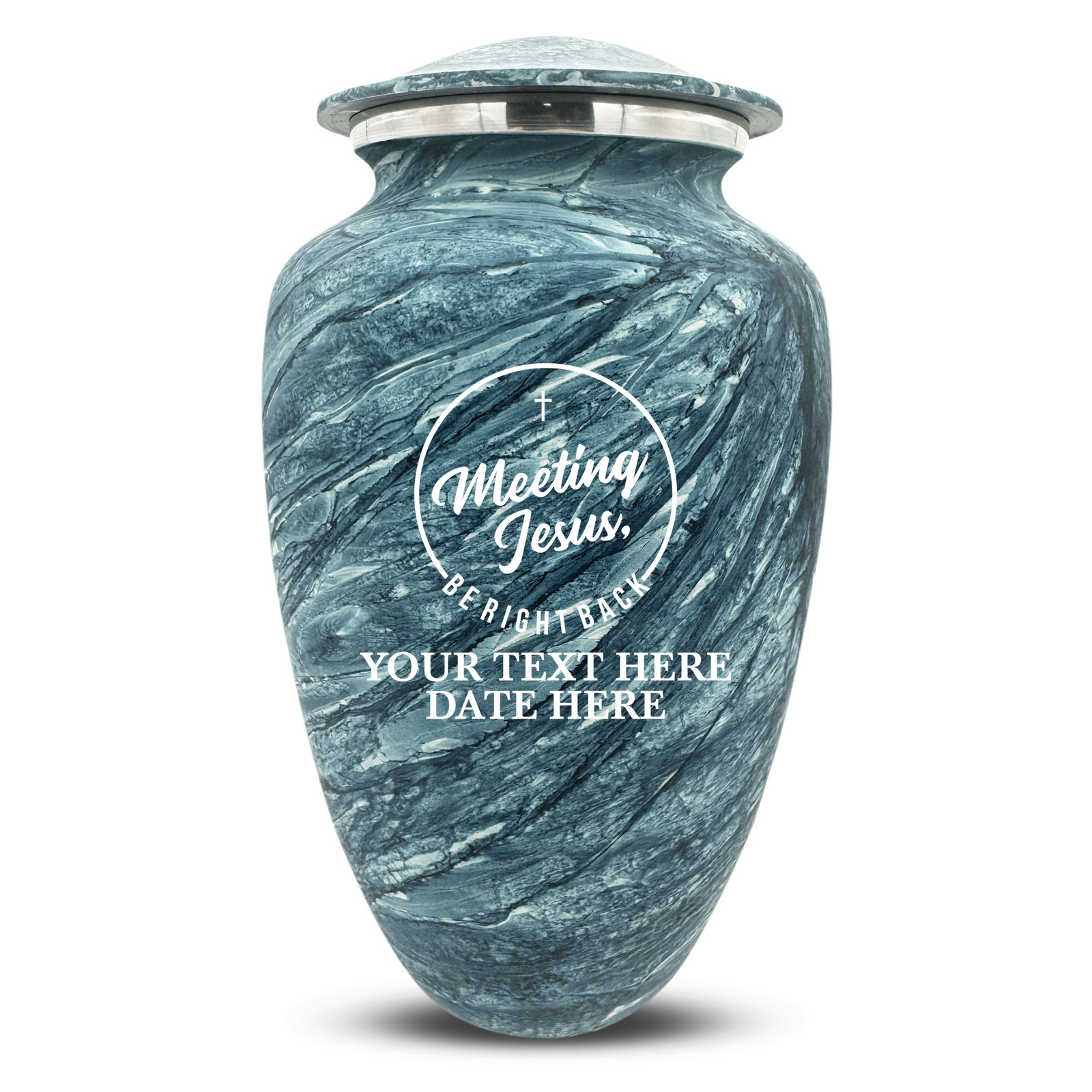 Custom Human Urns - Soft Whisper Collection - Funny Religious Design - Distressed Finish - 200 Cubic Inch