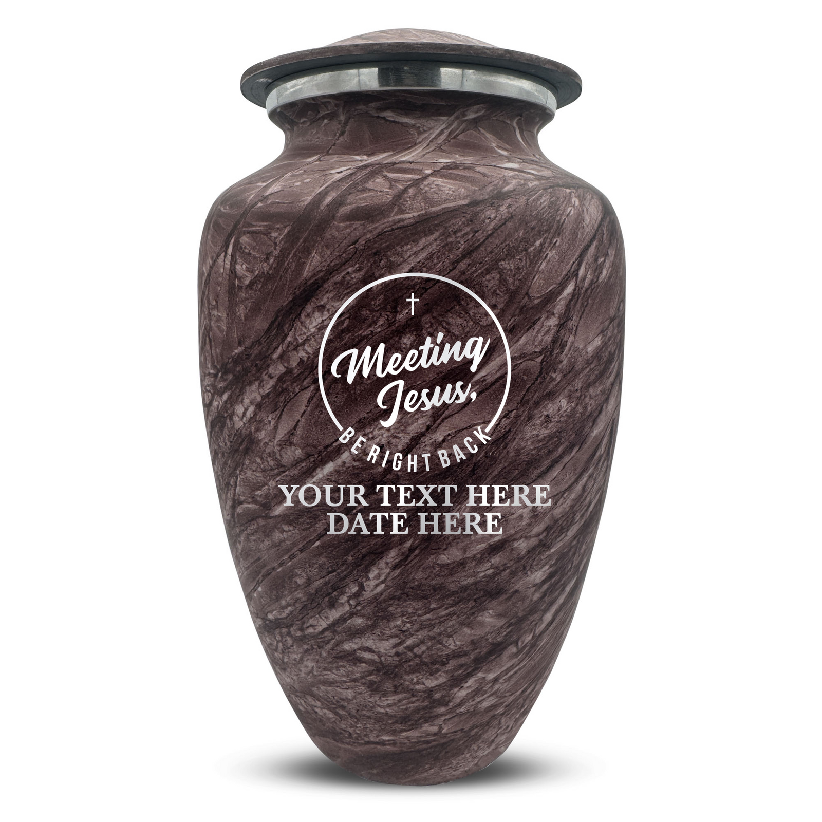 Custom Human Urns - Soft Whisper Collection - Funny Religious Design - Distressed Finish - 200 Cubic Inch