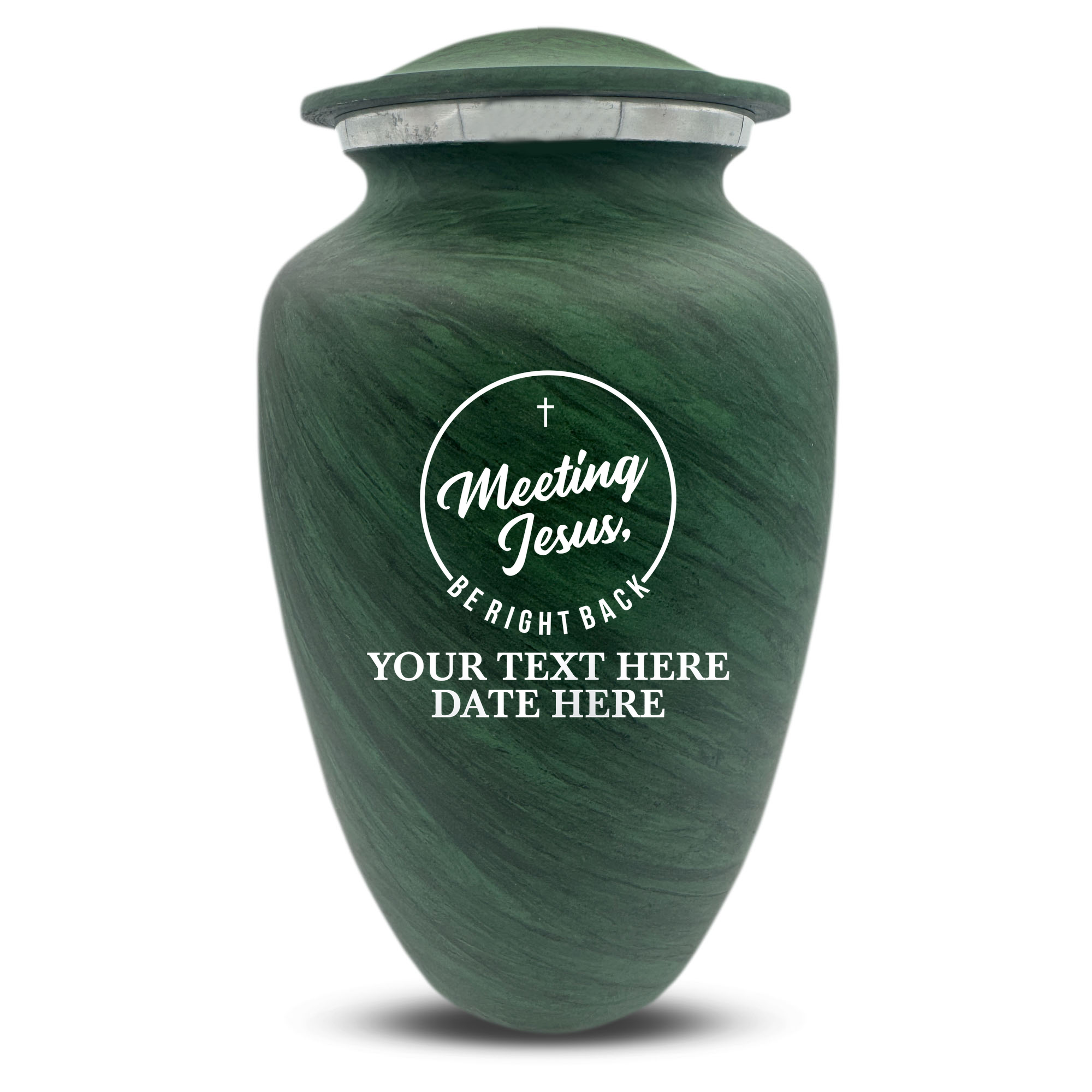 Custom Large Cremation Urn for Human Ashes - Soft Whisper Collection - Funny Religious Design - Distressed Finish - 200 Cubic Inch