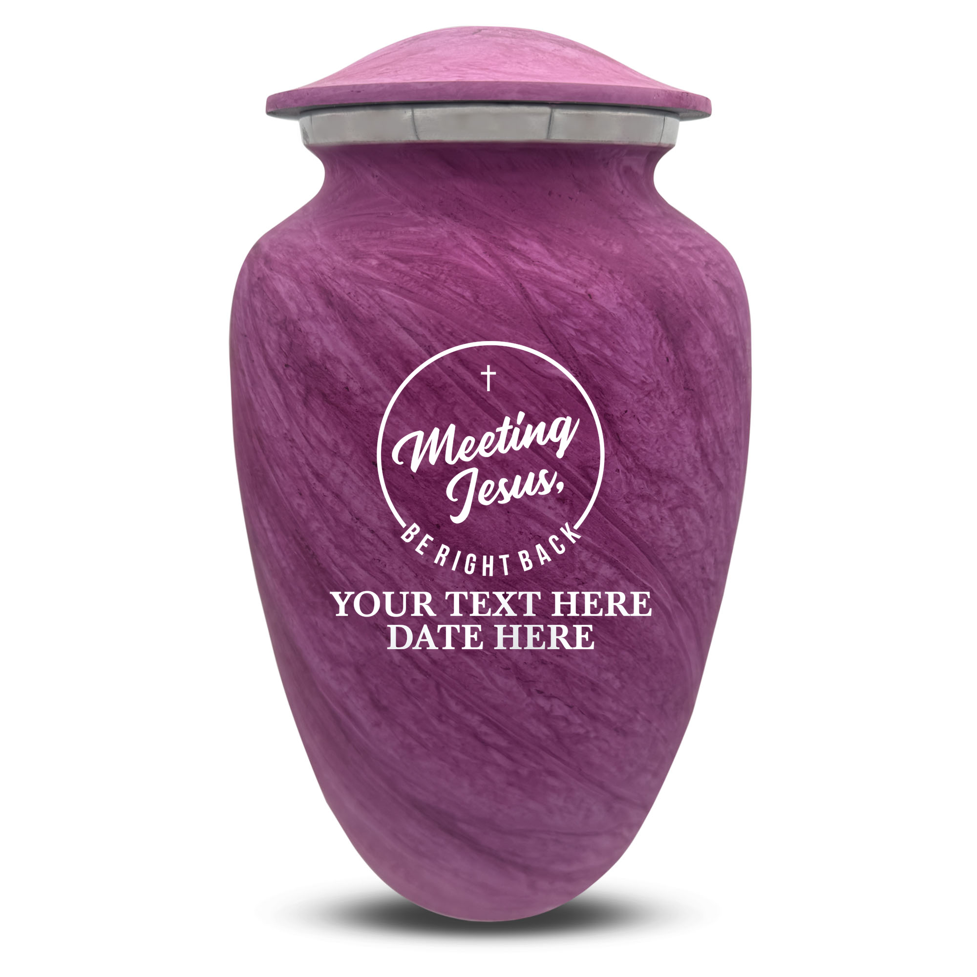 Custom Large Cremation Urn for Human Ashes - Soft Whisper Collection - Funny Religious Design - Distressed Finish - 200 Cubic Inch