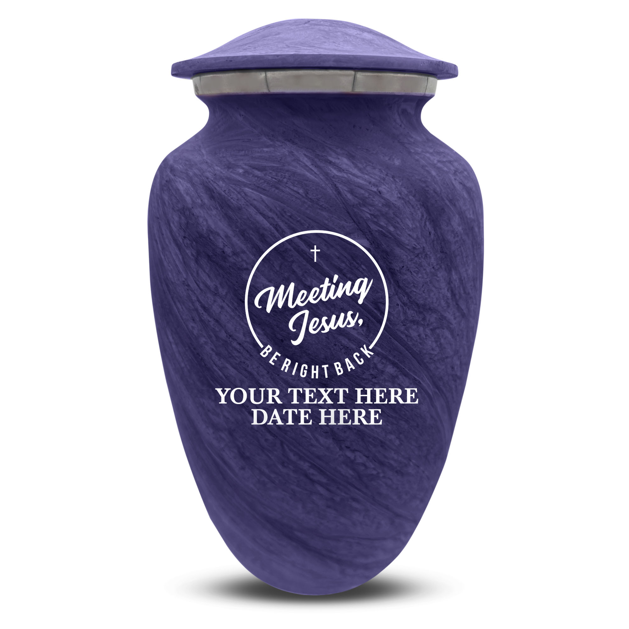 Custom Large Cremation Urn for Human Ashes - Soft Whisper Collection - Funny Religious Design - Distressed Finish - 200 Cubic Inch