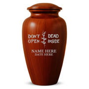 Human Cremation Urn - 200 Cubic Inch - Ingrained Wood Style Finish | Pop Culture Humor
